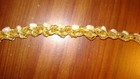 Antique vintage Beaded White Pearl  Gold Trimming Lace Ribbon Trim Braid P yard