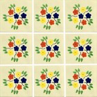 Mexican Tile Folk Art Handmade Talavera Backsplash Handpainted Mosaic   C016