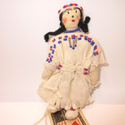Vtg Irene Sabors Blackfeet Native American Doll Certified Crafts Leather Beaded