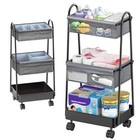 3 Tier Rolling Cart - Baby Diaper Caddy Organizer  3 Tier Utility Cart Newborn 