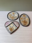    vtg Suncatcher Pressed Dried Floral Metal Botanical Boho Natural Decor Set Of 3