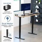 Vivo Electric 60  X 24  Stand Up Desk  Reclaimed Wood Table Top  Black Frame