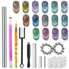 55pcs Cat Eye Magnet For Nails  Cat Eye Gel Nail Polish Magnet Kit  Strong Magne