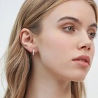 925 Sterling Silver Princess Cut Cz Channel Set Huggie Hoop Earrings Women