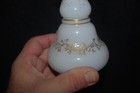 Beautiful Victorian Opaline Gold Decorated Art Glass Perfume Bottle 1880 s