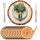 100 Pcs Disposable Woven Paper Place Mats Rustic Palm Leaf Wooden Slice