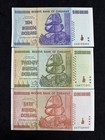 Zimbabwe 50  20   10 Billion Dollars 2008 P 87 Unc Set Collection