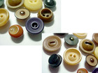 18 Vintage Vegetable Ivory Buttons Tagua Assorted Colors Carved Dyed Embossed