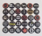 100 Black Beer Bottle Caps Uncrimped Crown Caps Random Mix Assorted