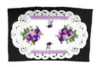 Doily Boutique Table Runner  Doily  Or Tablecloth With Purple Pansy Flowers