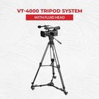 Magnus Vt-4000 Video Tripod System Fluid Head W  Quick Release Plate   Carry Bag
