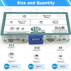 150pcs Stainless Steel Epdm Bonded Sealing Rubber Washers Assortment  8  10  12