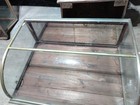 Antique Curved Glass Showcase Counter Top Model Nickel Over Wood