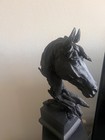 Horse Head Black  Intricate Statue Sculpture Figurine Tall 15 5    Light Weight
