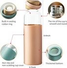 21oz Glass Water Bottle With Silicone Sleeve   Bamboo Lid  Bpa Free Reusable Wat