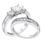925 Sterling Silver Engagement Rings For Women Princess Cut Wedding Ring 3 Stone