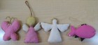 Vintage Handmade Felt Sequin Christmas Ornaments