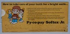 Vintage Nos Py-co-pay Softex Jr Dental Toothbrush Promo Card - Block Drug Co