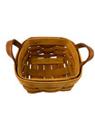 1994 Longaberger Sweet Basil Basket W striped Liner 5 l X 5 w X 2 5 h