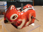 Vintage 1950 s Tin Litho Japanese Friction Chipmunk Squirrel Toy - Japan