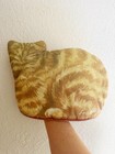 Vtg 80s British Uk Tabby Cat Cotton Teapot Cover Tea Cozy Signed Leslie Holmes