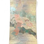 Raden Lacquered Obi Belt Flower Pattern Kimono Silk Japan Traditional Accessori