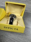 Invicta I Force Black Leather Men s Watch Water Resistant 100m Flame Fusion Read