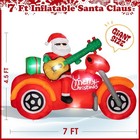 7ft Christmas Inflatable Santa Claus Ride Motorcycle Reindeer Outdoor Decor Led