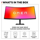 Hp Omen - 34  Va Led Curved Qhd 165hz Freesync Gaming Monitor With Hdr  displ   
