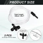 2pcs Air Tube Glue Adhesive Dispenser 3cc Syringes Connector Adapter Black