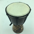 Tribal African Djembe Drum  7 3 4  High  Beautiful W  Rope And Carved Etchings