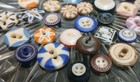 Vintage China Buttons Lot Of 40 Stencil Calico Ringer Oil Slick
