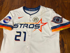 Victor Caratini 2025 Houston Astros Game Used City Connect Clemente Jersey  21