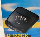 Vintage Sony Cd Compacte Player Discman D-132ck Black  works  iob 