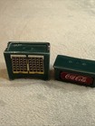 Vintage Coca Cola Green Ceramic Cooler Salt   Pepper Shakers