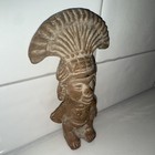 Pre-columbian Style Terra Cotta Effigy Figurine Mesoamerican Folk Art 4 5in