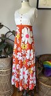 Vintage 60   s Casual Ceire Reef Towers Hawaii Psychedelic Tiki Floral Print Dress
