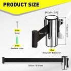 9 8 Foot Fixed Wall Mount Retractable Belt Barrier Set Black   White 