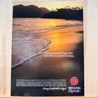 1990 Westin Resorts Ocean Beach Sunset Vintage Print Ad