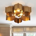  19  Flush Mount Ceiling Light  Antique Gold Leaf Finish Petal Light Fixtures 