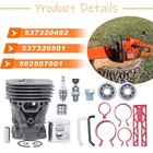 47mm Cylinder Piston Kit For Husqvarna 455 460 Jonsered Cs2255 Replace 537320402