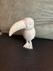 Carved Wooden Toucan Bird Figurine Sculpture Wood Bird Animal Figurine