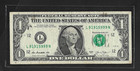 Fancy -5 Of A Kind   1 Pair   2013 One Dollar Federal Reserve Note-circulated