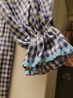 Vintage Clown Costume Jumpsuit One Size Blue Checkered   Red  Poke-a-dot 