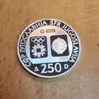 1983 Yugoslavia 250 Dinara  925 Sterling Silver Coin Sarajevo Olympic 1984 Proof