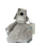 New Cloud Island Security Blanket One Size Grey Dog Plush Lovey Satin Trim Nwt
