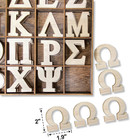 2 Inch 120 Pieces Wooden Greek Letters Bold Font Unfinished Wood Greek Alphabets