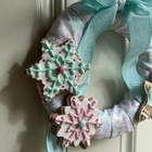 Christmas Gingerbread  Boy Winter  Snow 10 Inch  Door Wreath Decor Pastel