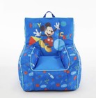 Disney Mickey Mouse Kids Nylon Bean Bag Chair With Piping And Top Carry Handle