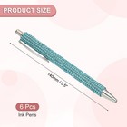 6pcs Rhinestone Metal Ballpoint Pen Crystal Diamond Pens Sparkly Lake Blue